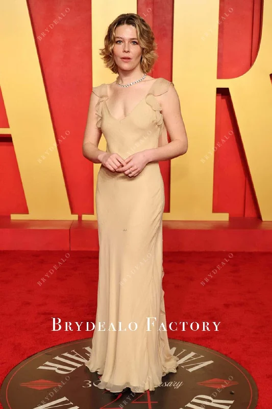 Maggie Rogers Champagne 2024 Oscars After Party Dress Tunics Formal black
