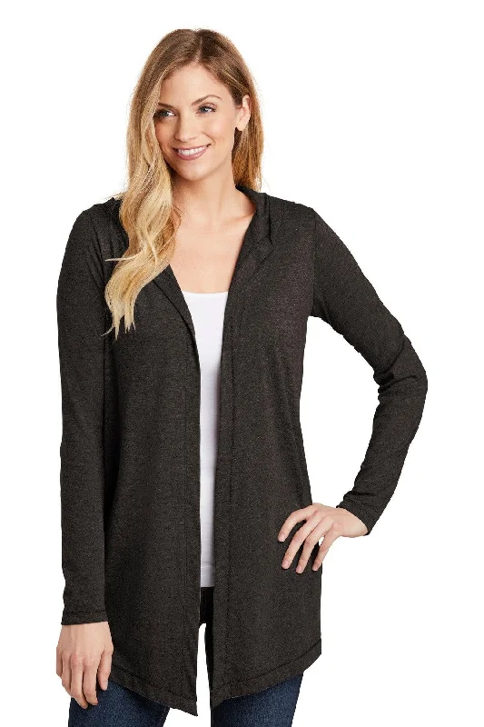 District  Women's Perfect Tri  Hooded Cardigan. DT156 Solid Color Striped Floral Print