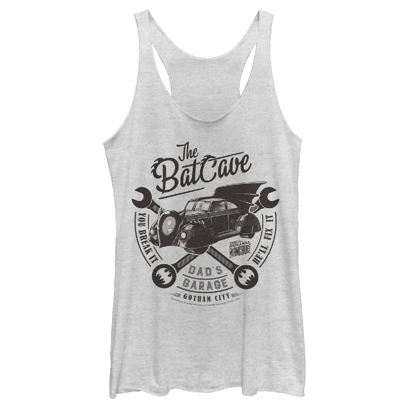 Women's Batman Bat Cave Dad's Garage Racerback Tank Top neon tank top