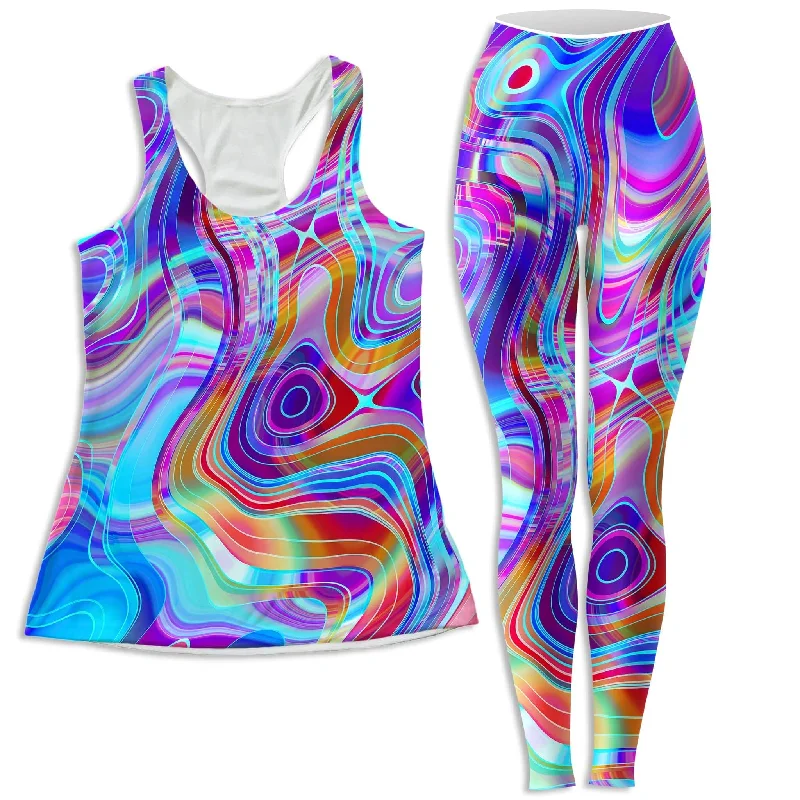 Aqua Realm Women's Tank and Leggings Combo white tank top