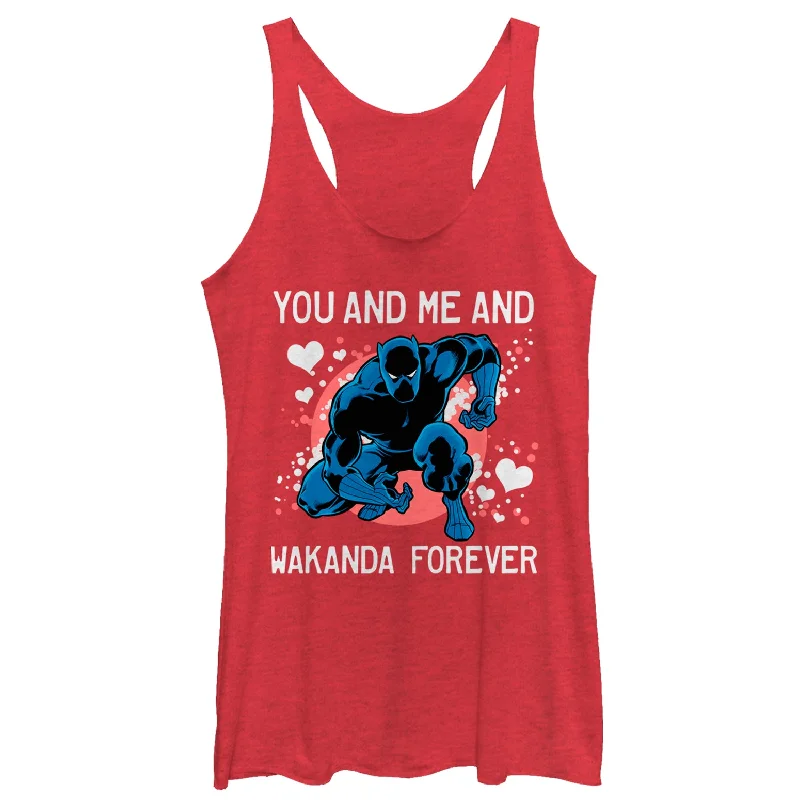 Women's Marvel Valentine Panther Wakanda Forever Racerback Tank Top cropped tank top