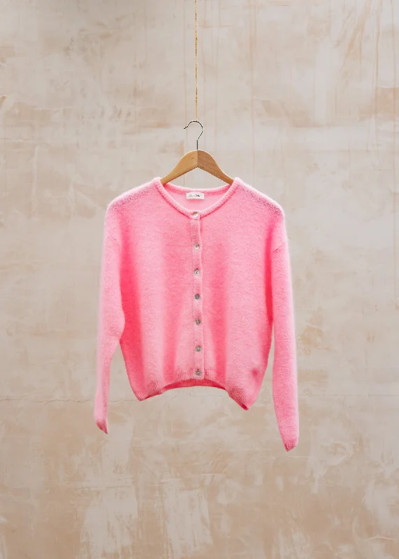 Vitow Cardigan in Rose Chine Jersey Fabric Tulle Fabric Batik Fabric
