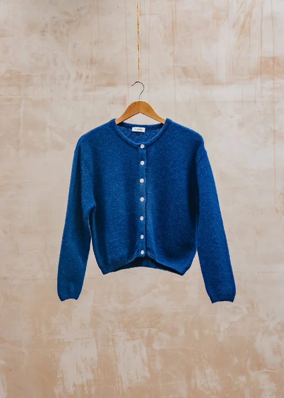 Vitow Cardigan in Bleu Royal Chenille Fabric Brocade Fabric Lace Fabric