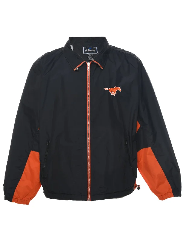 Two Tone Nylon Jacket - L Ribbed Jacket Pleated Jacket Ruffled Jacket