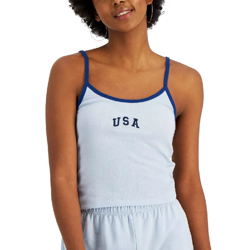 REBELLIOUS ONE - USA Embroidered Tank Top cotton tank top