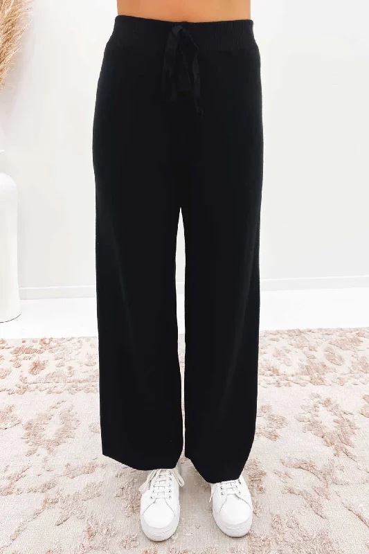 Kinsley Knit Pant Black Cozy Jogger Leggings