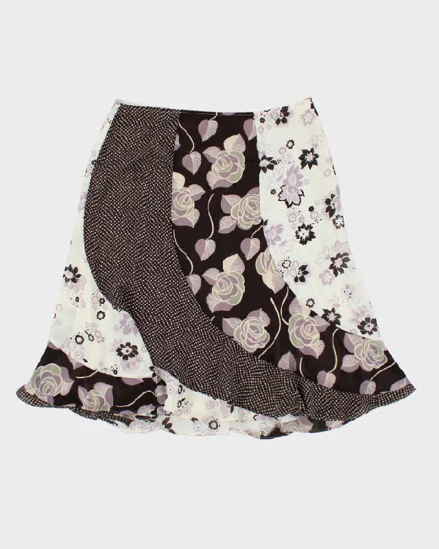 Vintage Floral Patterned Midi Skirt - M lace skirt elegant