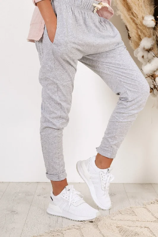Fluid Pant Grey Marle Trendy Printed Pants