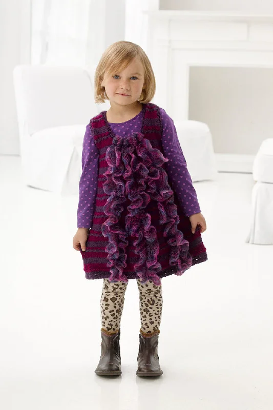 Ruffle Party Dress Pattern (Knit) Off-the-shoulder Bohemian Festive