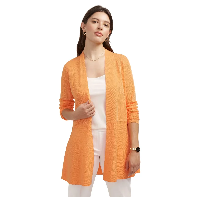 ANNE KLEIN - Open Front Longline Cardigan Machine Wash Dry Clean Hand Wash
