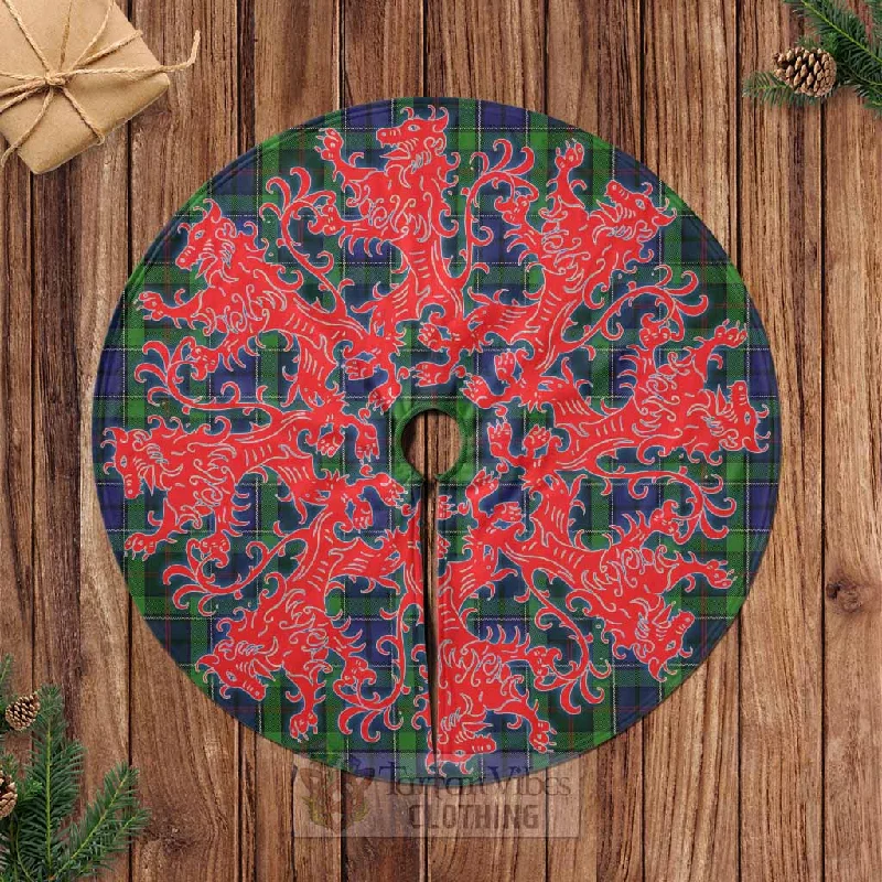 Rutledge Tartan Christmas Tree Skirt Lion Rampant Style ribbed skirt waist