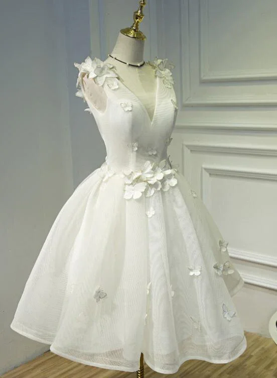 Lovely White Short Graduation Party Dress, Prom Dresses gh377 Tunics Plaid country