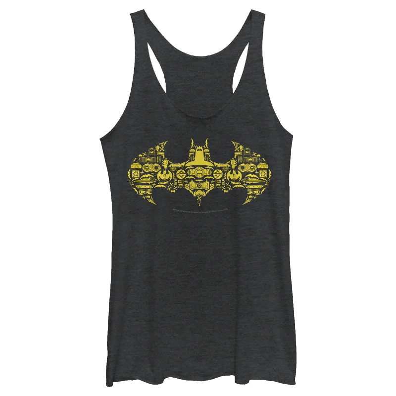 Women's Batman Logo Icon Collage Racerback Tank Top fashionable tank top