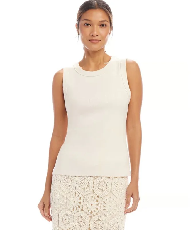 Karen Kane Ribbed Tank Ecru vintage tank top
