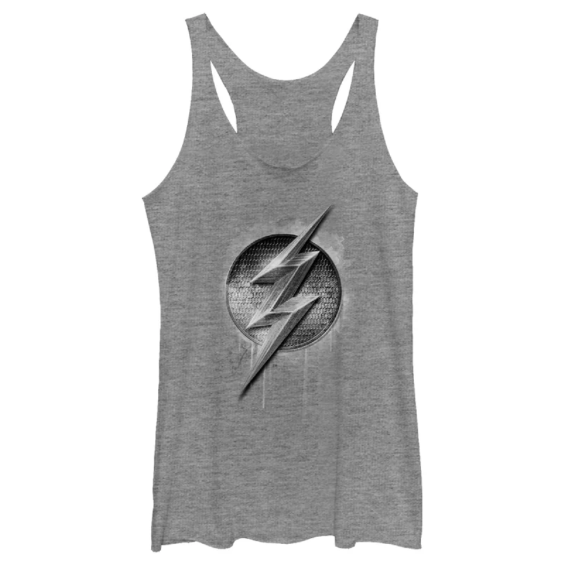 Women's Zack Snyder Justice League The Flash Silver Logo Racerback Tank Top cotton tank top