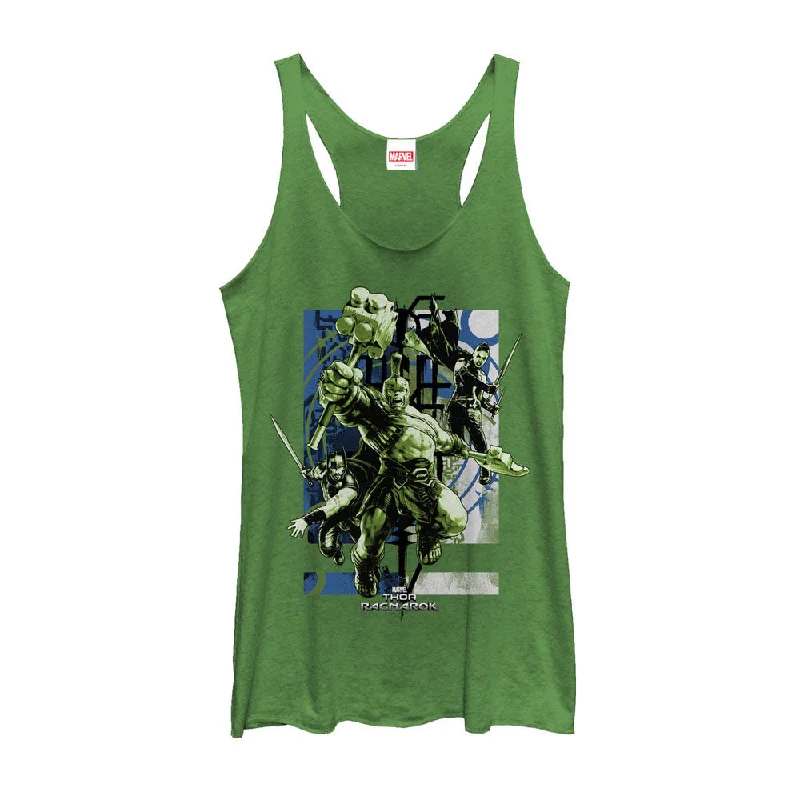 Women's Marvel Thor: Ragnarok Group Attack Racerback Tank Top sleep tank top