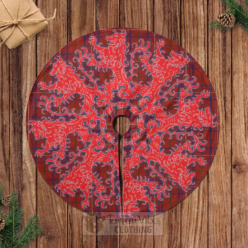 Rose Tartan Christmas Tree Skirt Lion Rampant Style maxi skirt elegant