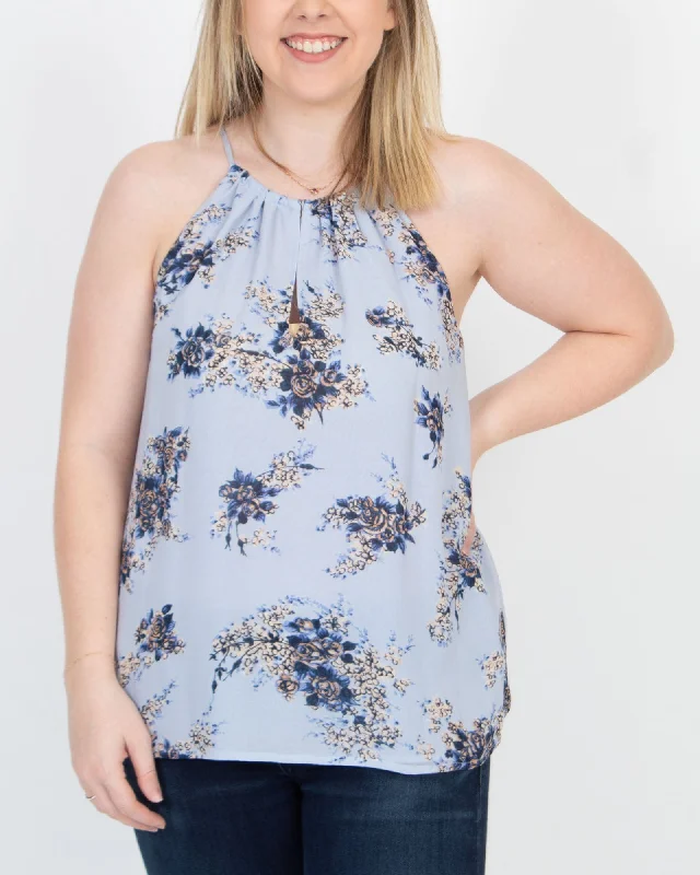 Silk Floral Tank mesh tank top