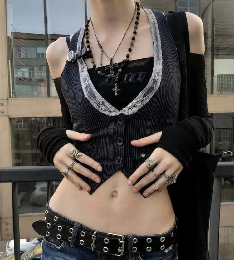 Gothic Retro Button Down Fit Jacket Vest Solid Aesthetic Vintage Fairycore Grunge Slim Tank Tops Sleeveless Punk Style Waistcoat Quilted Jacket Puffer Jacket Insulated Jacket Gothic Retro Button Down Fit Jacket Vest Solid Aesthetic Vintage Fairycore Grunge Slim Tank Tops Sleeveless Punk Style Waistcoat Quilted Jacket Puffer Jacket Insulated Jacket