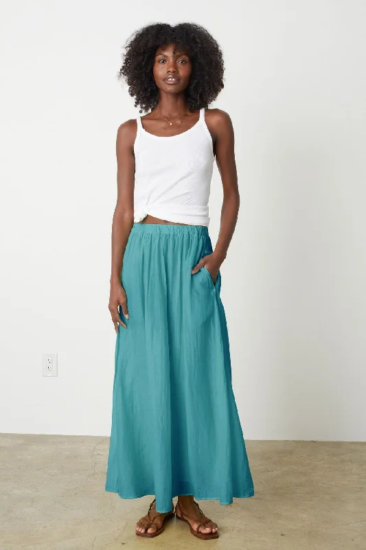 MARIELA MAXI SKIRT pleated skirt texture
