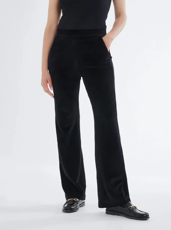 Velour Wide Leg Pant Comfortable Denim Trousers