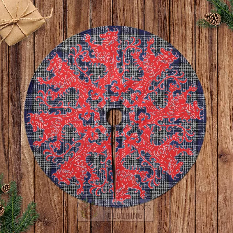 Napier Tartan Christmas Tree Skirt Lion Rampant Style velvet skirt luxurious