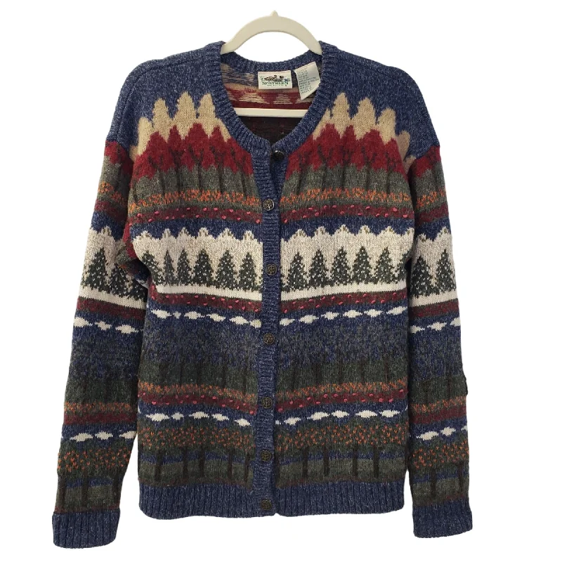 Northern Reflections Wool Blend Cardigan Sweater Size Medium Chenille Blend Fleece Blend Nylon Blend
