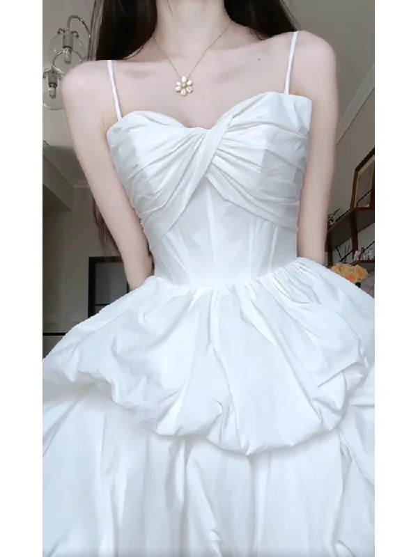 Cinessd Chic High Low Spaghetti Straps White Beach Dress Party Dress Birthday Dresses Birthday Outfits SD1213 Peplum Ruffle Cocktail Cinessd Chic High Low Spaghetti Straps White Beach Dress Party Dress Birthday Dresses Birthday Outfits SD1213 Peplum Ruffle Cocktail