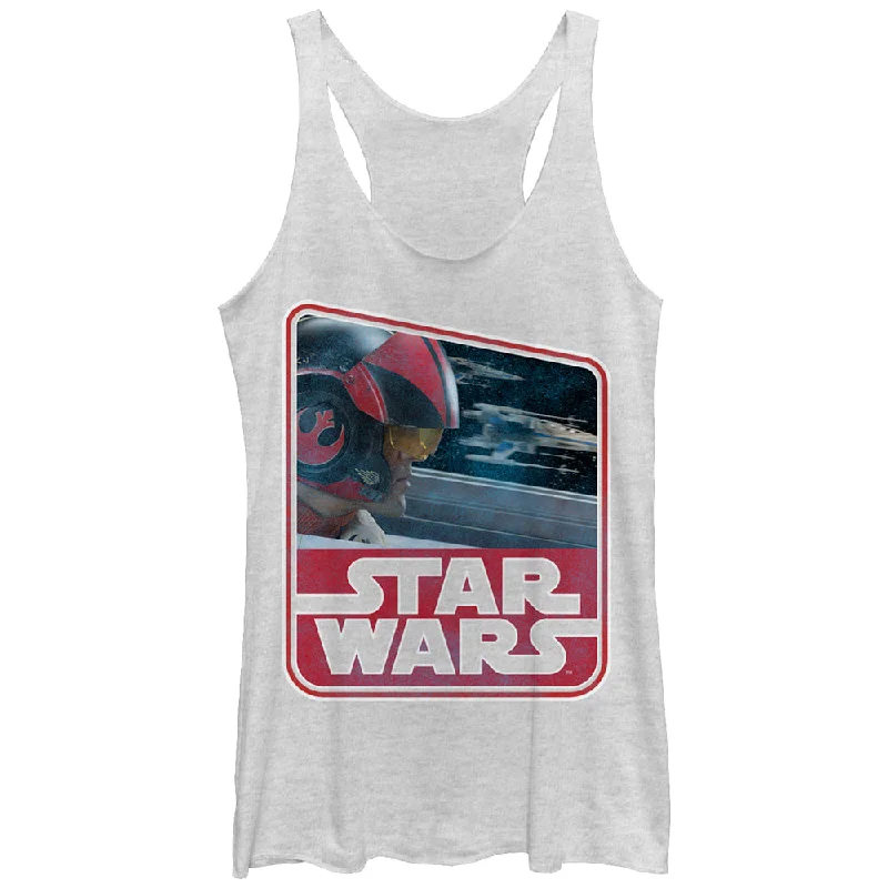Women's Star Wars The Force Awakens Retro Poe Dameron Racerback Tank Top essential tank top Women's Star Wars The Force Awakens Retro Poe Dameron Racerback Tank Top essential tank top