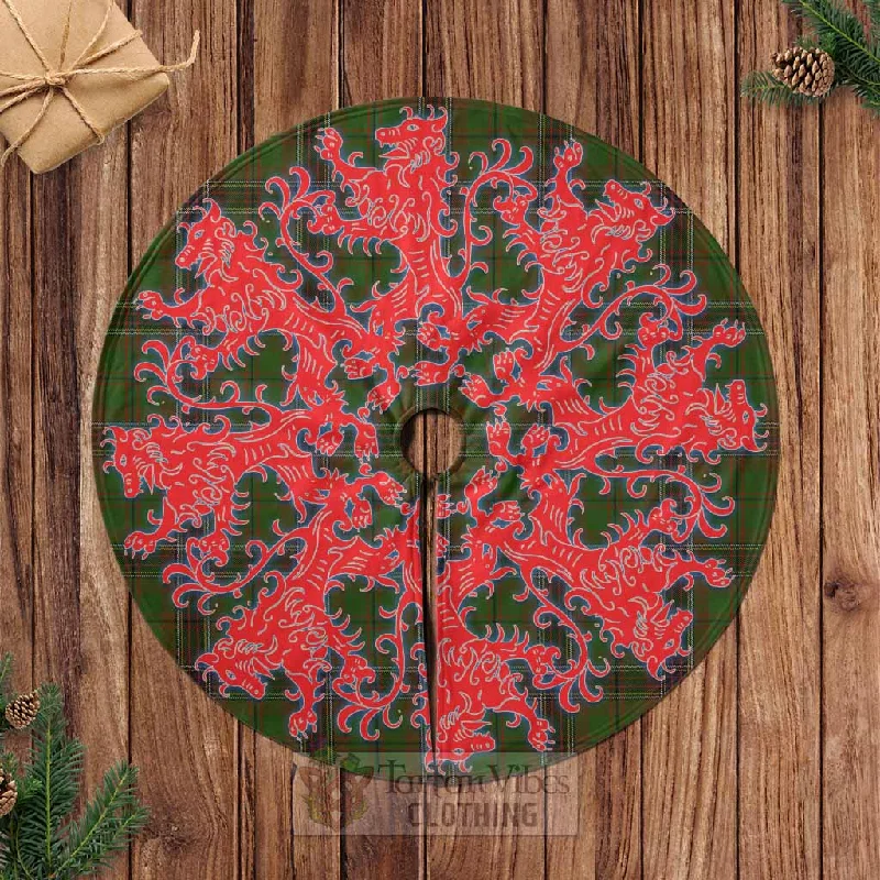 Murphy Tartan Christmas Tree Skirt Lion Rampant Style linen skirt natural