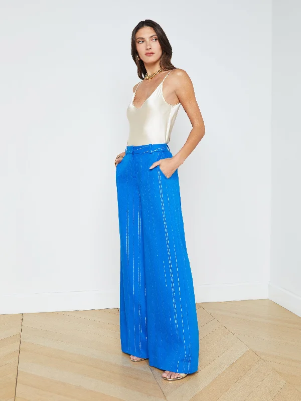 Pilar Linen-Blend Wide-Leg Pant Lightweight Jogger Pants
