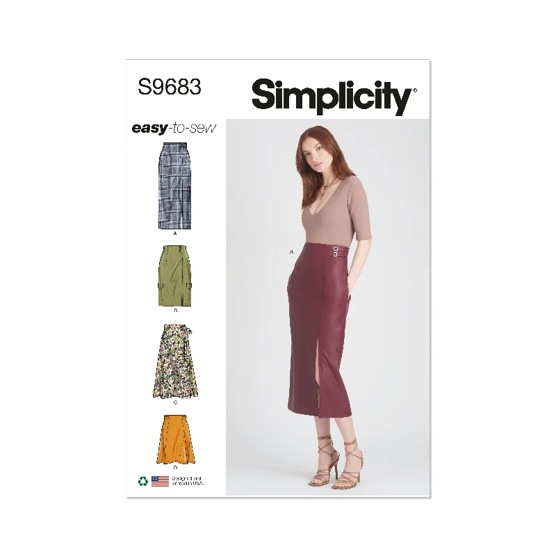 Simplicity Pattern S9683 Misses Skirt/Pants Modern Skinny Pants