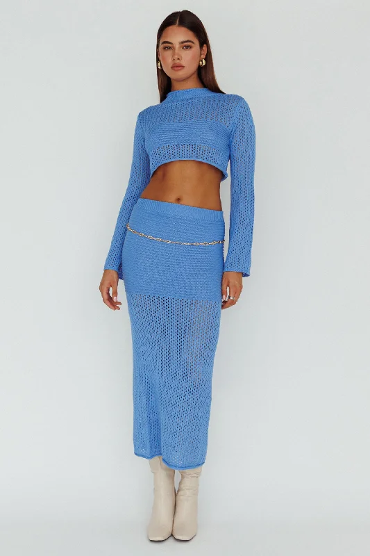Bayside Crochet Midi Skirt Ocean denim skirt durable