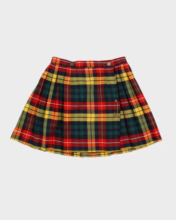 Vintage 90s Imperial Collection Plaid Skirt - S cashmere skirt rich