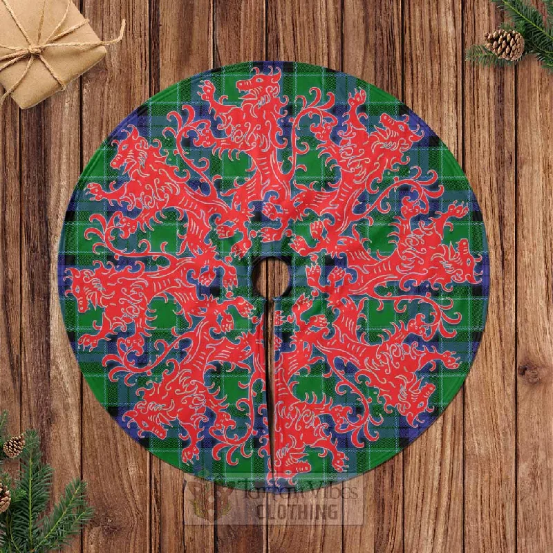 Monteith Tartan Christmas Tree Skirt Lion Rampant Style tiered skirt playful