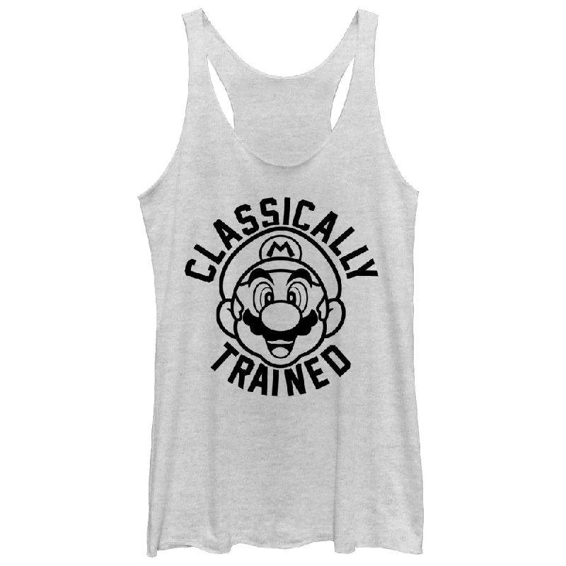 Women's Nintendo Mario Classically Trained Racerback Tank Top one shoulder tank