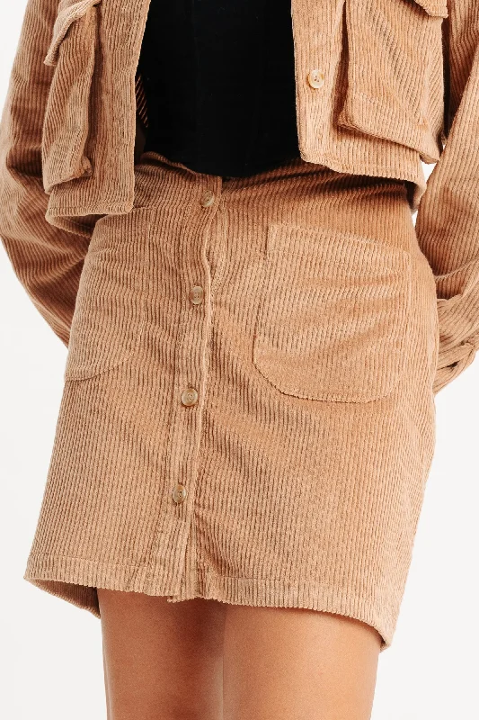 Brown Corduroy Skirt wool skirt breathable