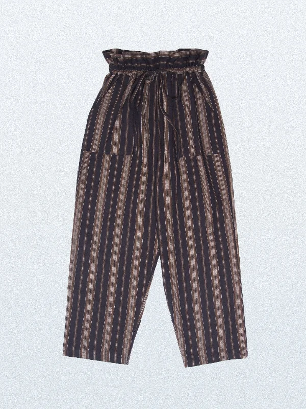 Tapered Pajama Pants BLACK Relaxed Casual Leggings