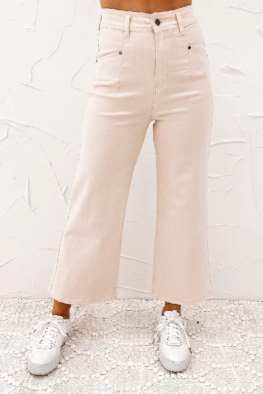 Hilary Pant Oatmeal Comfortable Maternity Pants