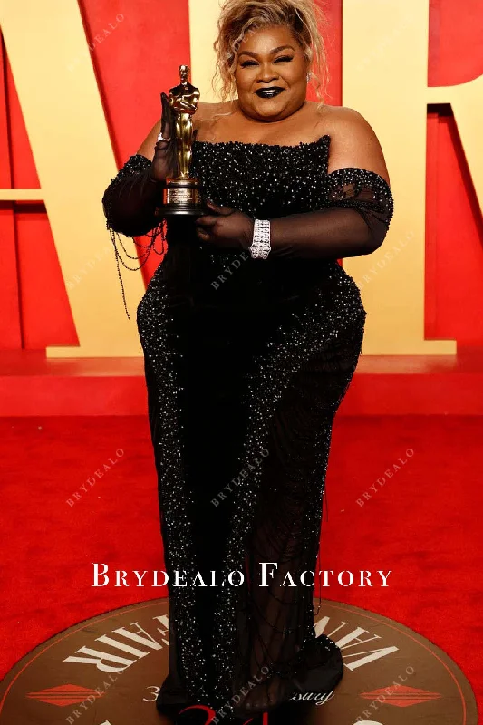 Da'Vine Joy Randolph Black 2024 Oscars After Party Dress Tunics Stylish modern