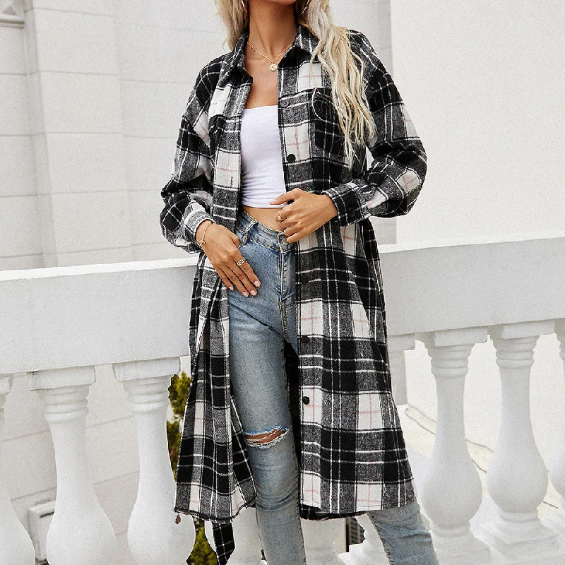 Plaid Belted Button Down Longline Shirt Jacket Mesh Jacket Canvas Jacket Denim Jacket Plaid Belted Button Down Longline Shirt Jacket Mesh Jacket Canvas Jacket Denim Jacket