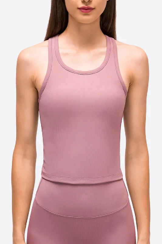 Breathable Racer Back Sports Tank high neck tank