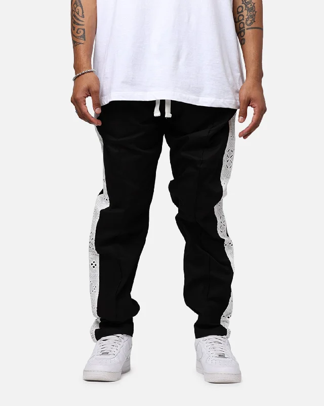 Carré Bandana Lace Pants Black Relaxed Lounge Trousers