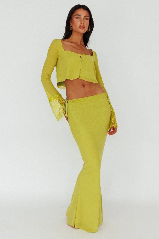 Rana String Tie Side Midi Skirt Apple leather skirt refined