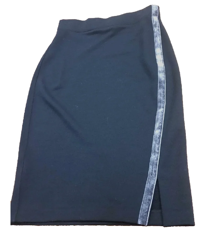 Velvet Trim French Terry Wool Skirt velvet skirt plush