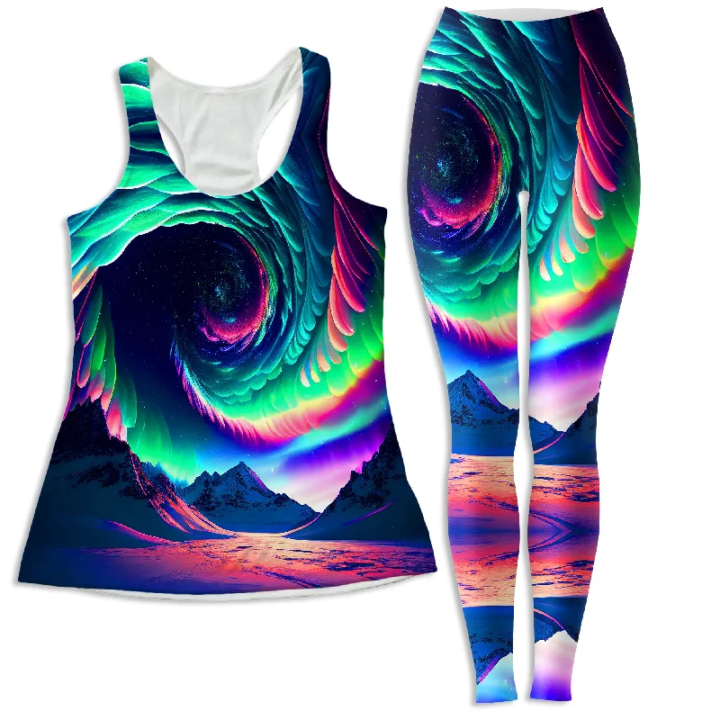 Northern Lights II Women's Tank and Leggings Combo grey tank top