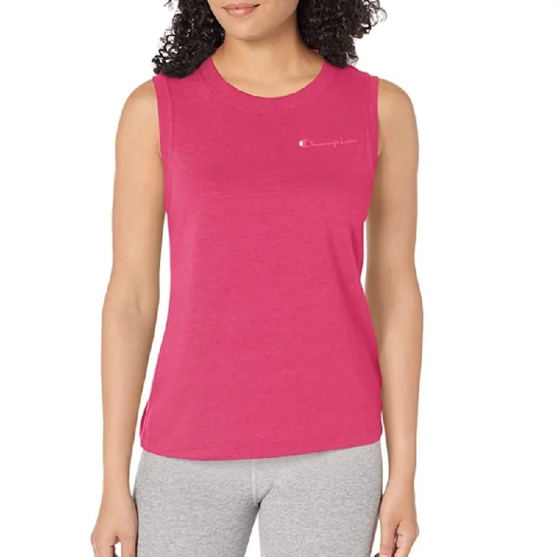 Champion Tank Femenino Powerblend_Muscle_Tank_Graphic Pinky_Peach/Inari_Cross_Dye cherry red tank