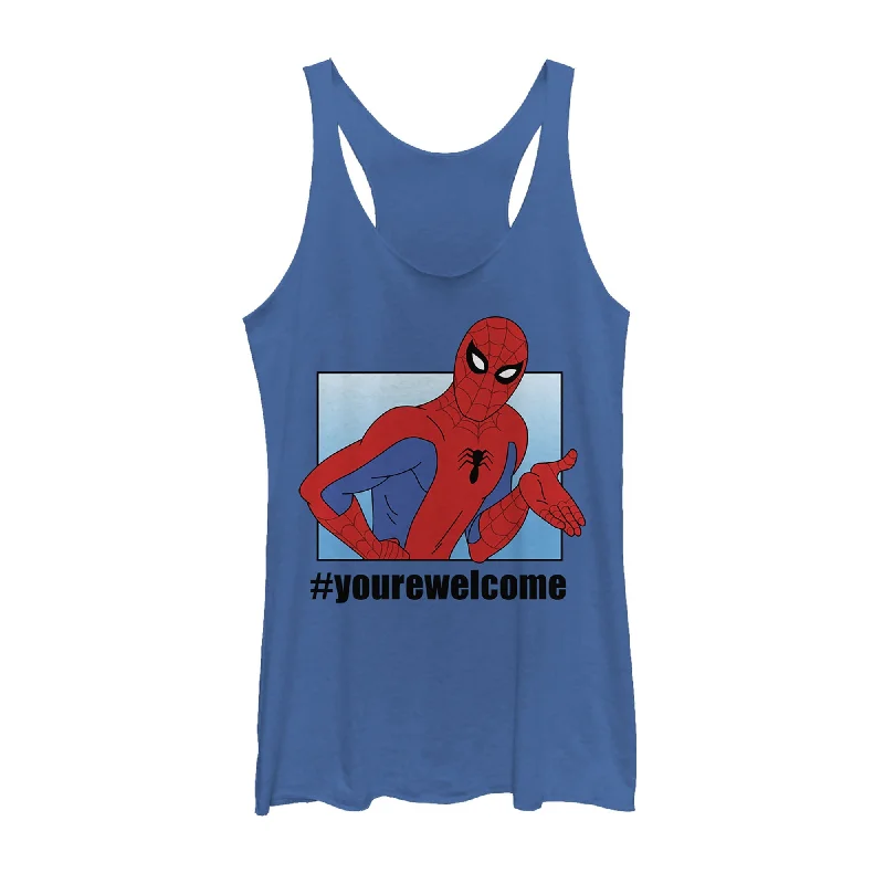 Women's Marvel Spider-Man #yourewelcome Racerback Tank Top flexible tank top