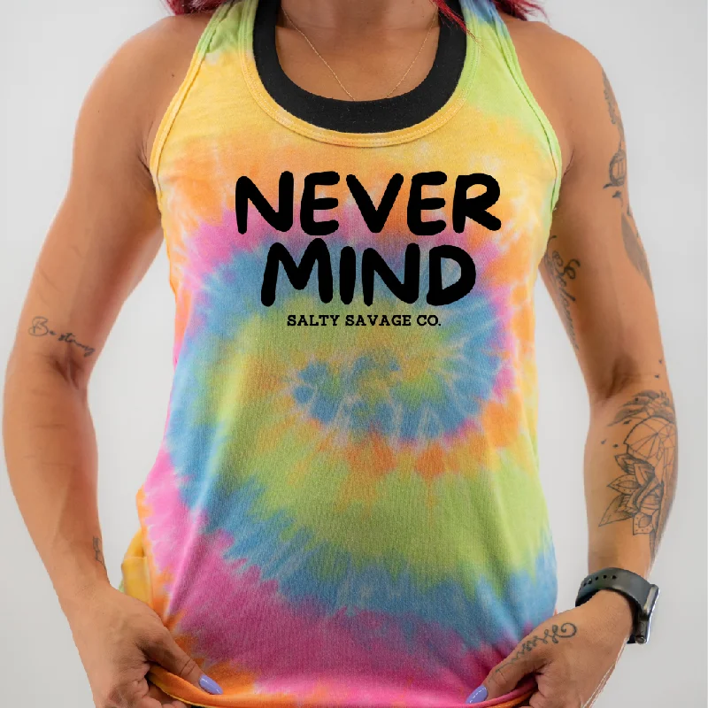 Ladies “NEVERMIND” Racerback Tank neon tank top