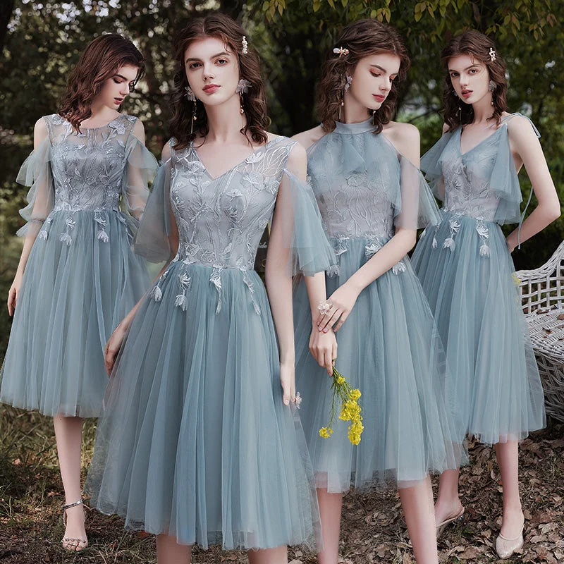 Cute lace tulle short prom dress party dress  8308 A-Line Day Work